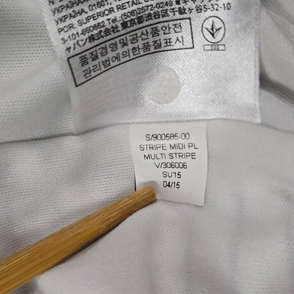 Banana Republic Pleated Mini Skirt White Black Stripe Elastic Waist Size Small - Picture 5 of 8